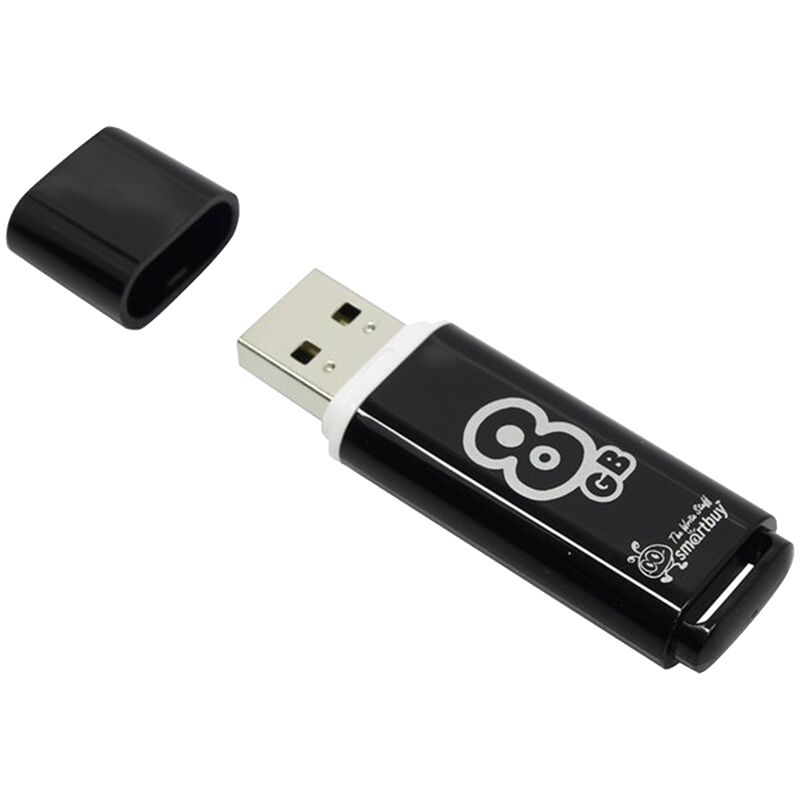 Память Smart Buy Glossy   8GB, USB 2.0 Flash Drive, черный