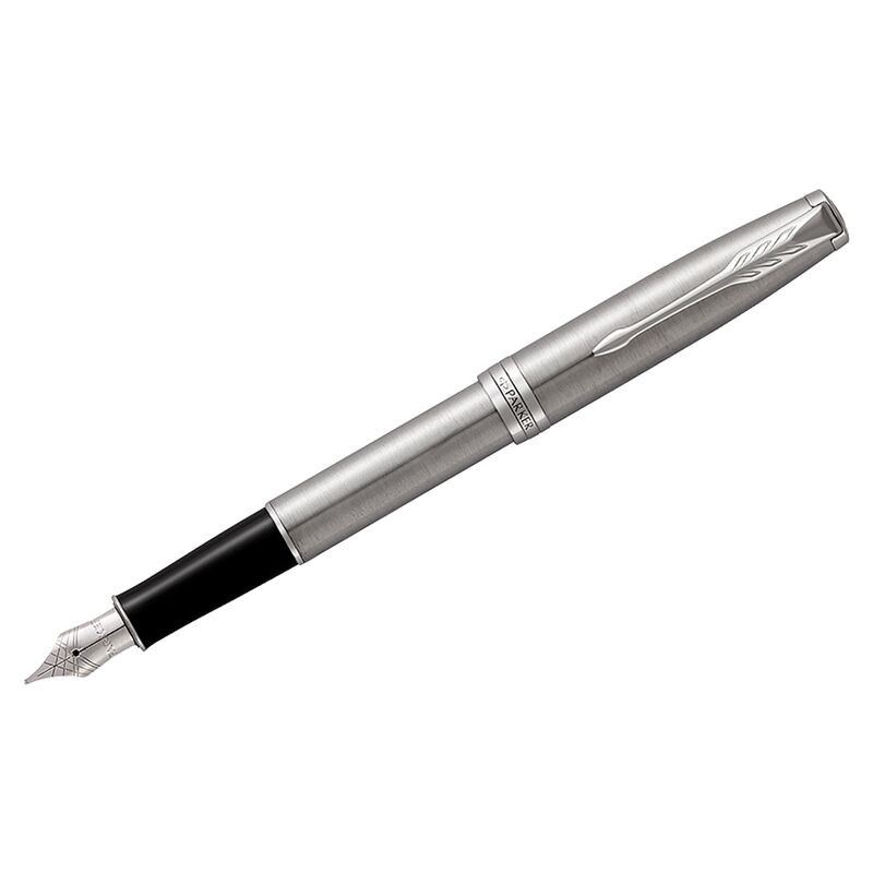 Ручка перьевая Parker Sonnet Stainless Steel CT 0,8мм, подар. уп.