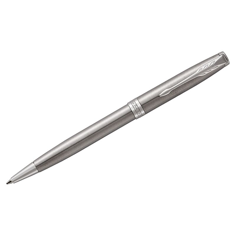 Ручка шариковая Parker Sonnet Stainless Steel CT черная, 1,0мм, поворот., подар. уп.