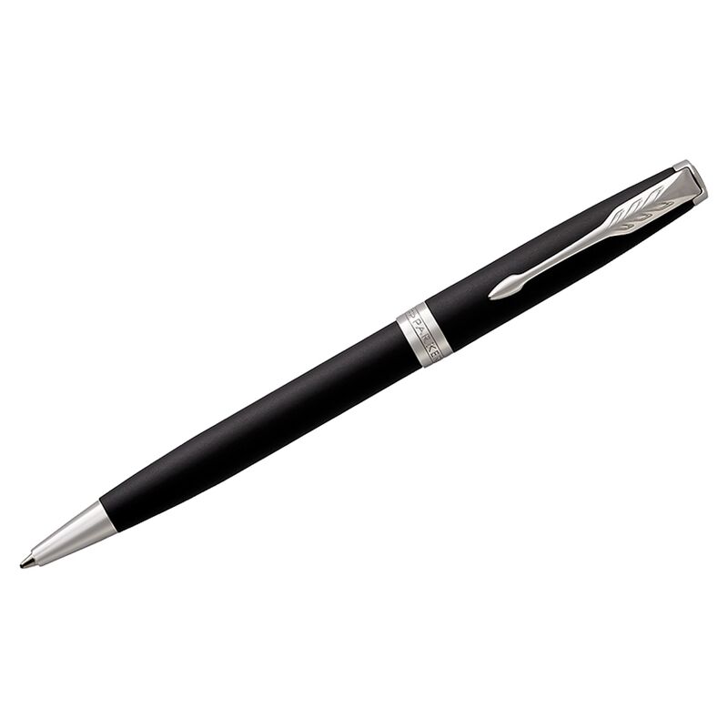 Ручка шариковая Parker Sonnet Matte Black СT черная, 1,0мм, поворот., подар. уп.