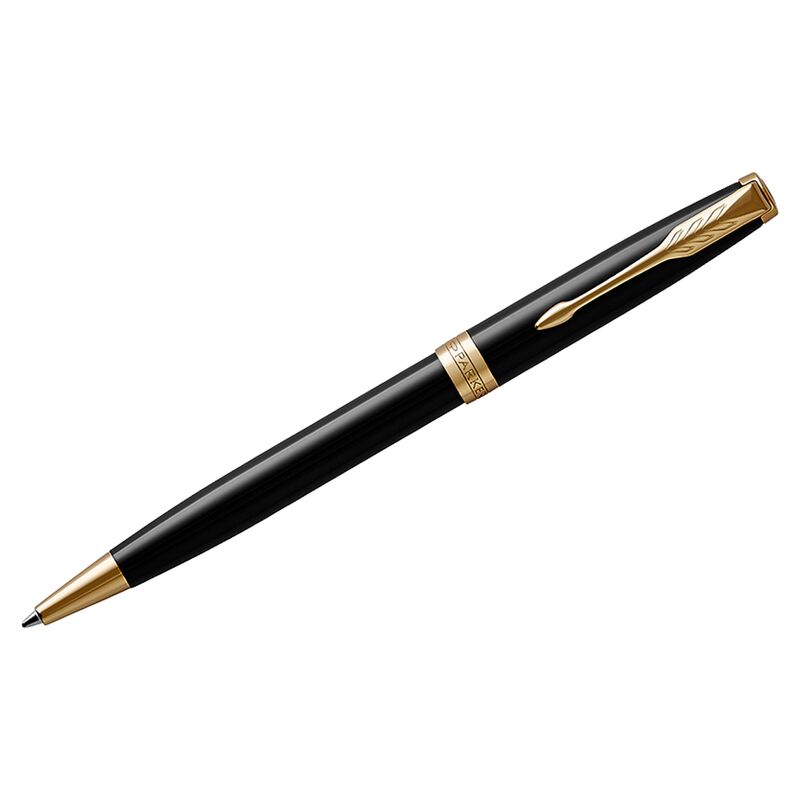 Ручка шариковая Parker Sonnet Black Lacquer GT черная, 1,0мм, поворот., подар. уп.