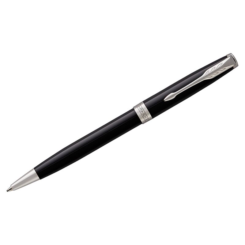 Ручка шариковая Parker Sonnet Black Lacquer CT черная, 1,0мм, поворот., подар. уп.