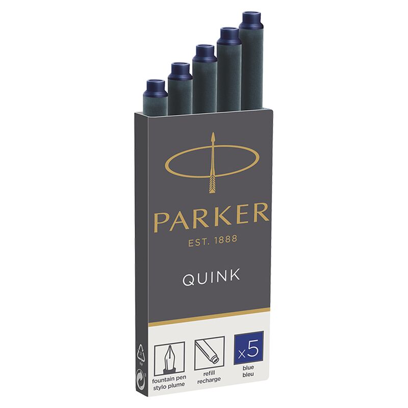 Картриджи чернильные Parker Cartridge Quink синие, 5шт., картонная коробка