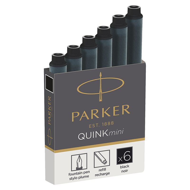 Картриджи чернильные Parker Cartridge Quink Mini черные, 6шт., картонная коробка