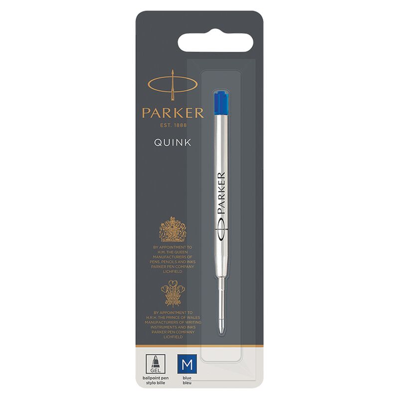 Стержень шарик. 98мм Parker QuinkFlow Ball Point синий 1,0мм метал. корпус блистер