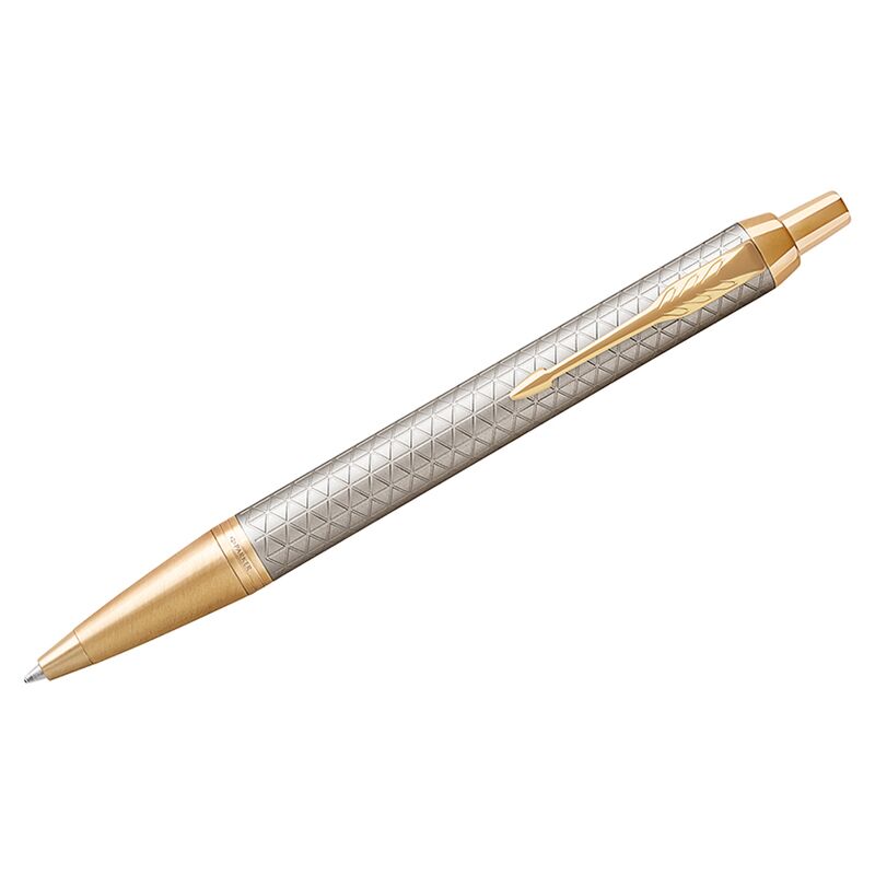 Ручка шариковая Parker IM Premium Warm Silver GT синяя, 1,0мм, кнопочн., подар. уп.