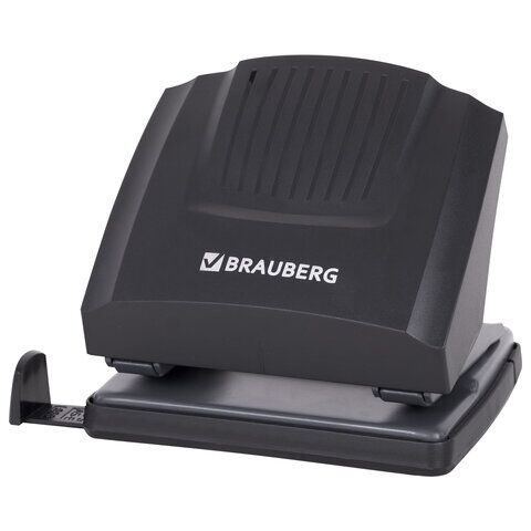 Дырокол до 30л BRAUBERG "SUPER"  черный, 272744
