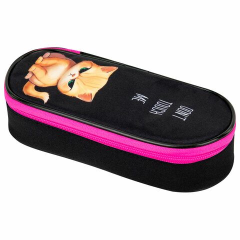 Пенал-футляр BRAUBERG 1 отд органайзер, полиэстер, 22x9х5 см, "Angry kitty", 273566