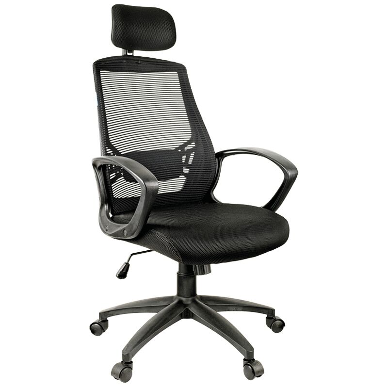 Кресло руководителя Helmi HL-E30 Ergo LT, регулируемые подголовник и поясничный упор, ткань черная