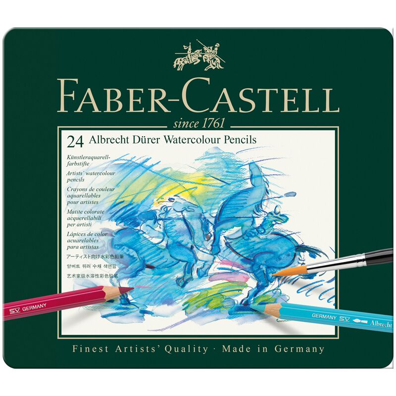 Карандаши акварельн. 24цв  художественные Faber-Castell Albrecht D?rer, метал. коробка