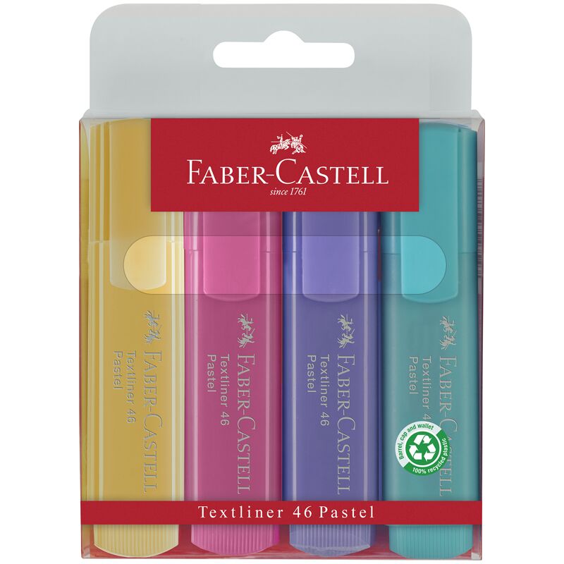 Набор текстовыделителей Faber-Castell 46 Superfluorescent+Pastel 2 флуоресц.цв.+2 пастел.цв., 1-5м