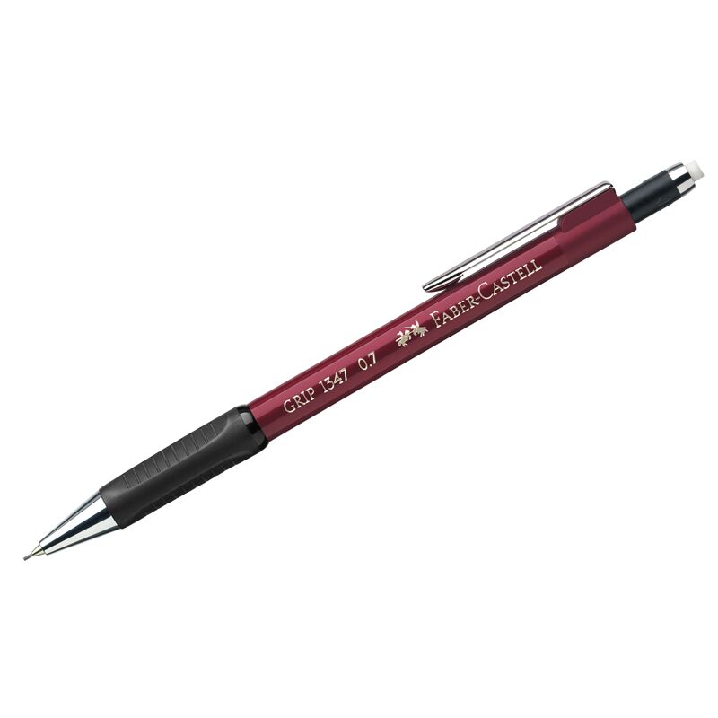 Карандаш механический Faber-Castell Grip 1347 B, 0,7мм, грип, с ласт., автоподача грифеля, красный