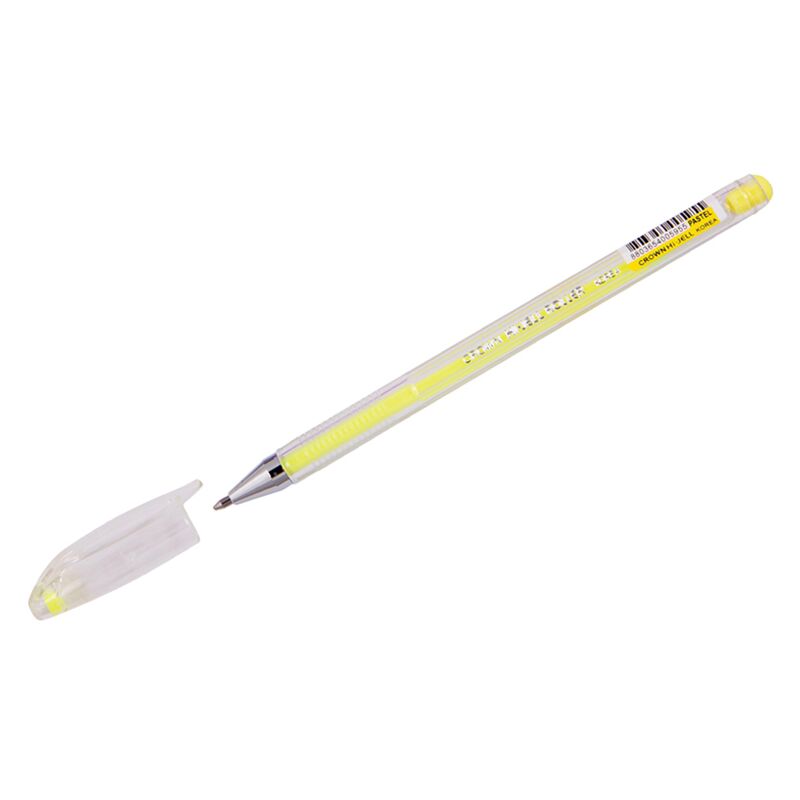Ручка гелевая Crown Hi-Jell Pastel желтая пастель, 0,8мм