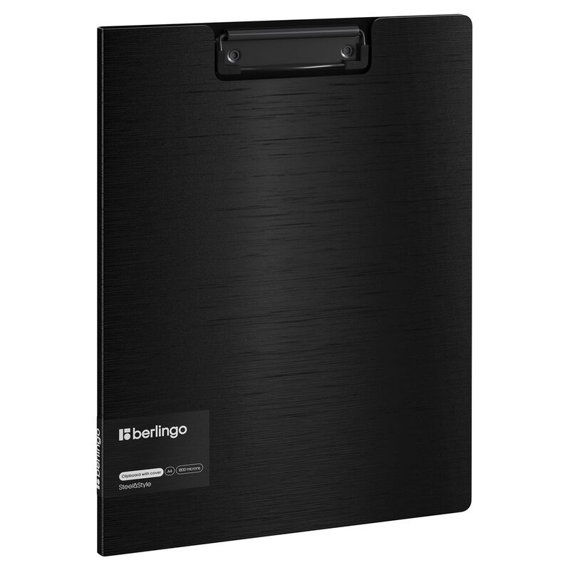 Папка-планшет с зажимом Berlingo Steel Style A4, пластик (полифом), черная