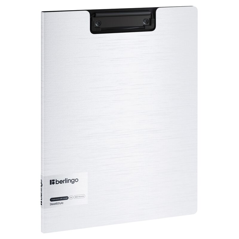 Папка-планшет с зажимом Berlingo Steel Style A4, пластик (полифом), белая