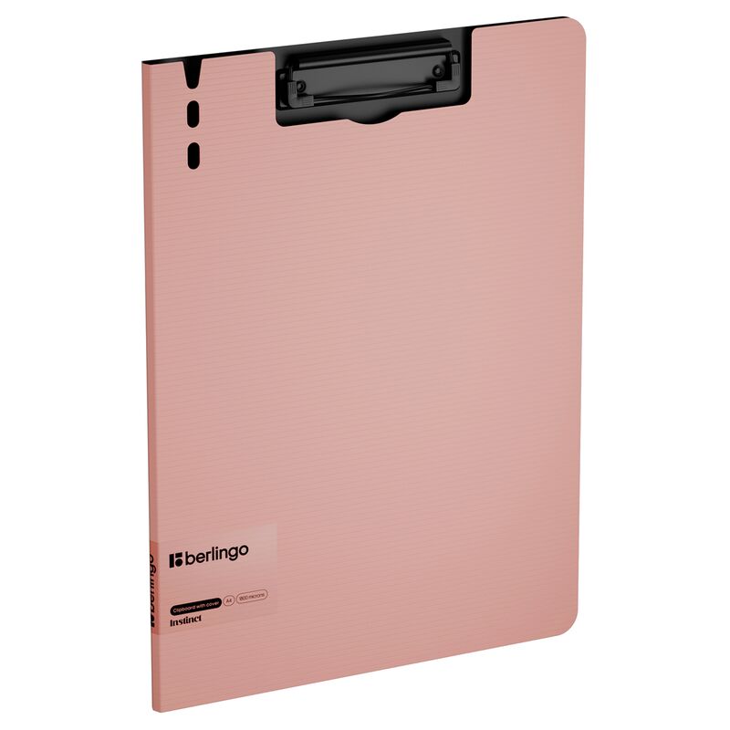 Папка-планшет с зажимом Berlingo Instinct, A4, пластик (полифом), фламинго/черный