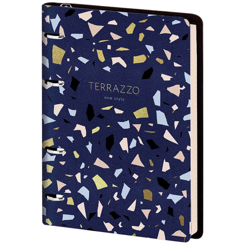 Тетрадь на кольцах А5, 80л. ЛАЙТ, кожзам, Greenwich Line Vision. Italia Terrazzo, тон. блок