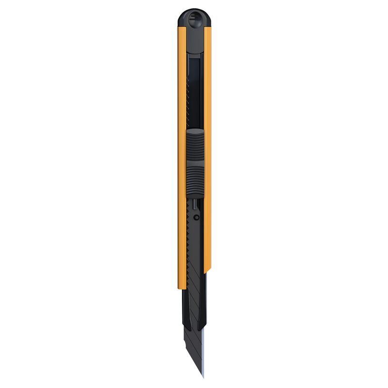 Нож канцелярский 9мм Berlingo Color Zone, черное лезвие, auto-lock, металл. направл., оранжевый, европодвес