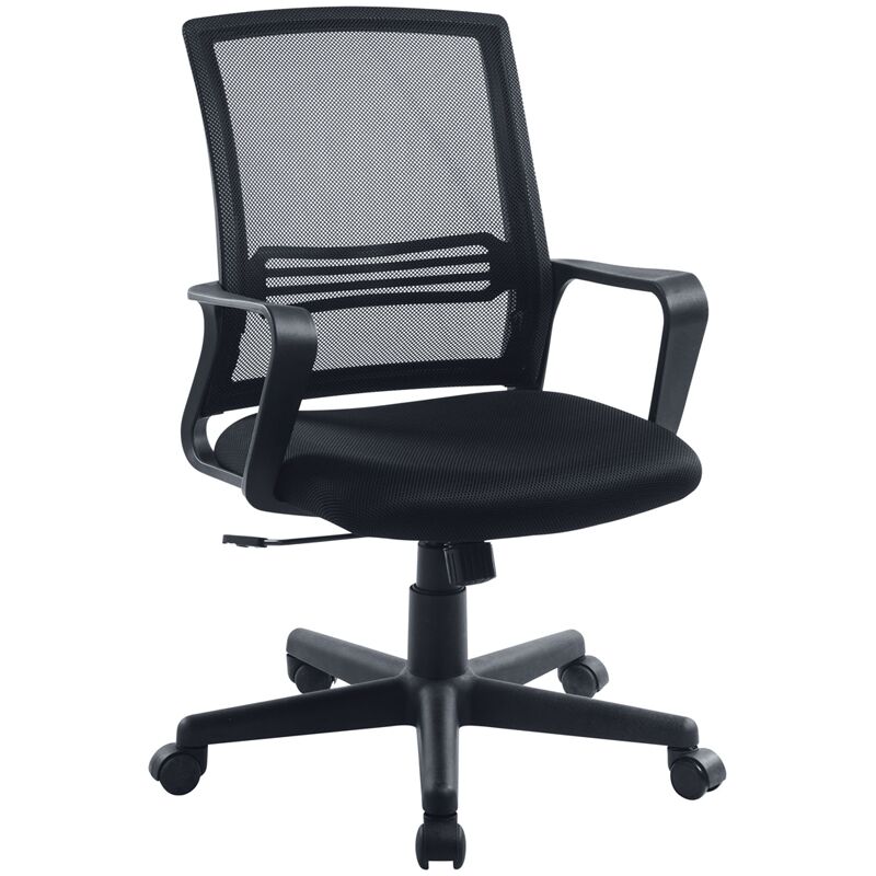 Кресло оператора Helmi HL-M07 Comfort, ткань, спинка сетка черная/сиденье TW черная, механизм качания