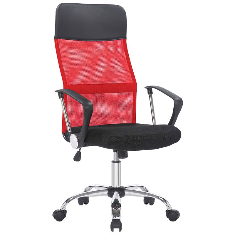 Кресло руководителя Helmi HL-E16 Content, ткань/сетка/экокожа черная/красная, хром