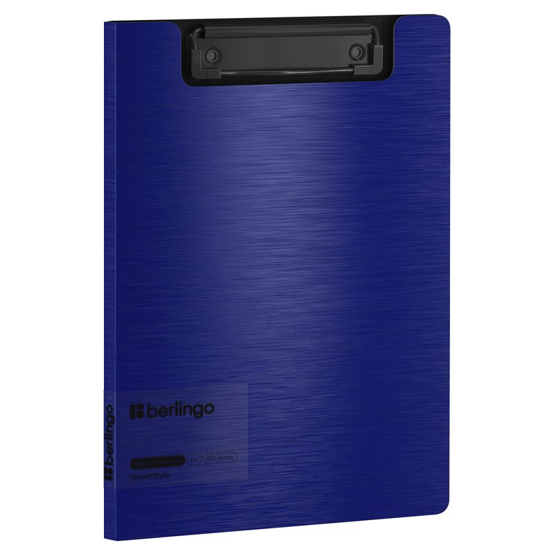 Папка-планшет с зажимом Berlingo Steel Style A5+, 1800мкм, пластик (полифом), синяя