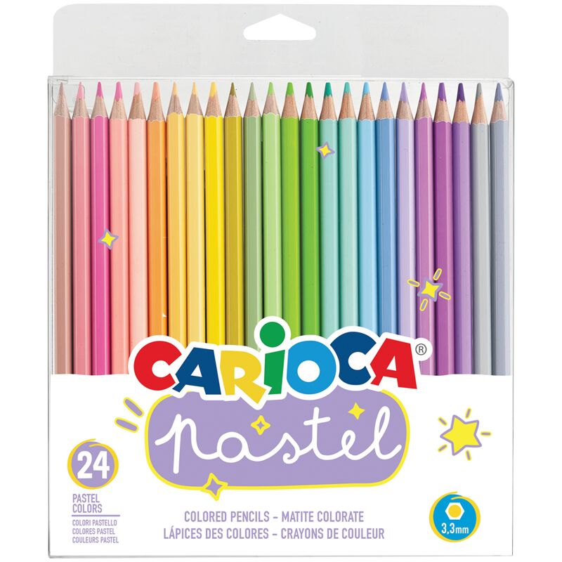 Карандаши 24цв Carioca Pastel, ПВХ, европодвес