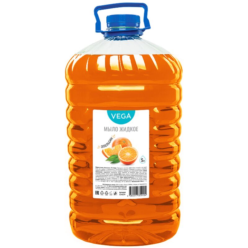 Мыло жидкое Vega Апельсин 5л ПЭТ