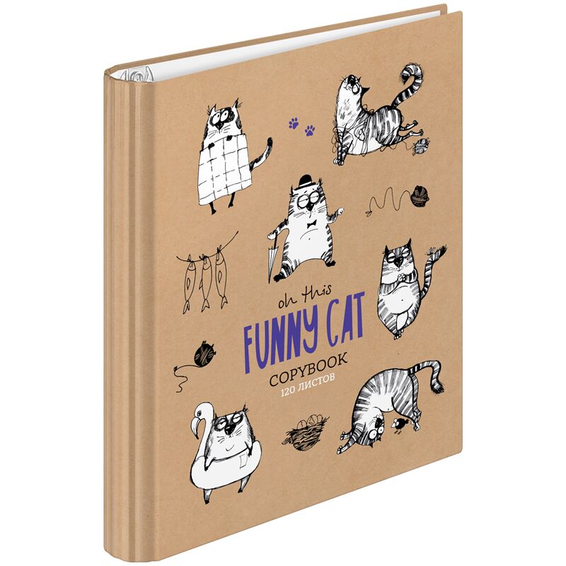 Тетрадь на кольцах А5, 120л., 7БЦ, ArtSpace Рисунки. Funny cats, глянцевая ламинация