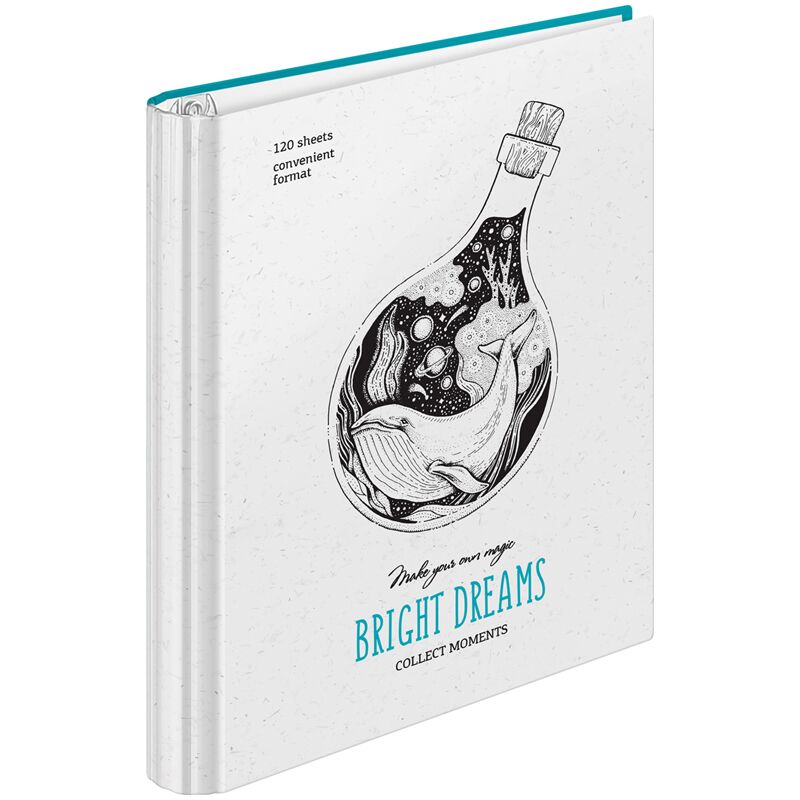 Тетрадь на кольцах А5, 120л., 7БЦ, ArtSpace Рисунки. Bright dreams, матовая ламинация, выборочный УФ-лак