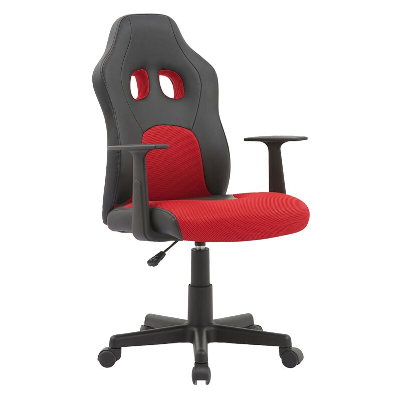 Кресло игровое Helmi HL-S12 Mini, экокожа/ткань, черная/красная