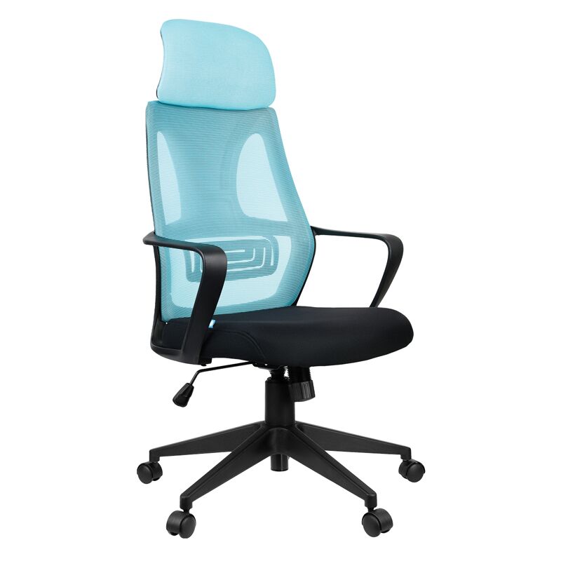 Кресло руководителя Helmi HL-E37 Wind, ткань черная/бирюзовая