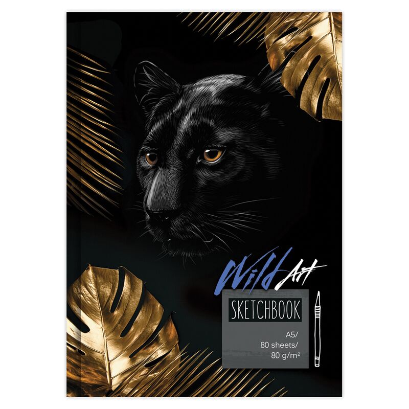 Скетчбук 80л. А5 7БЦ BG Wild Art, матовая ламинация, выб. лак, бежевый блок