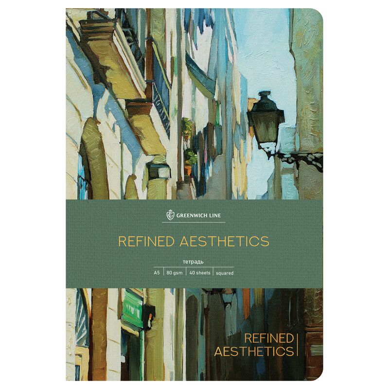 Тетрадь 40л., А5, точка на сшивке Greenwich Line "Refined aesthetic", матовая ламинация, тон. блок 80г/м2