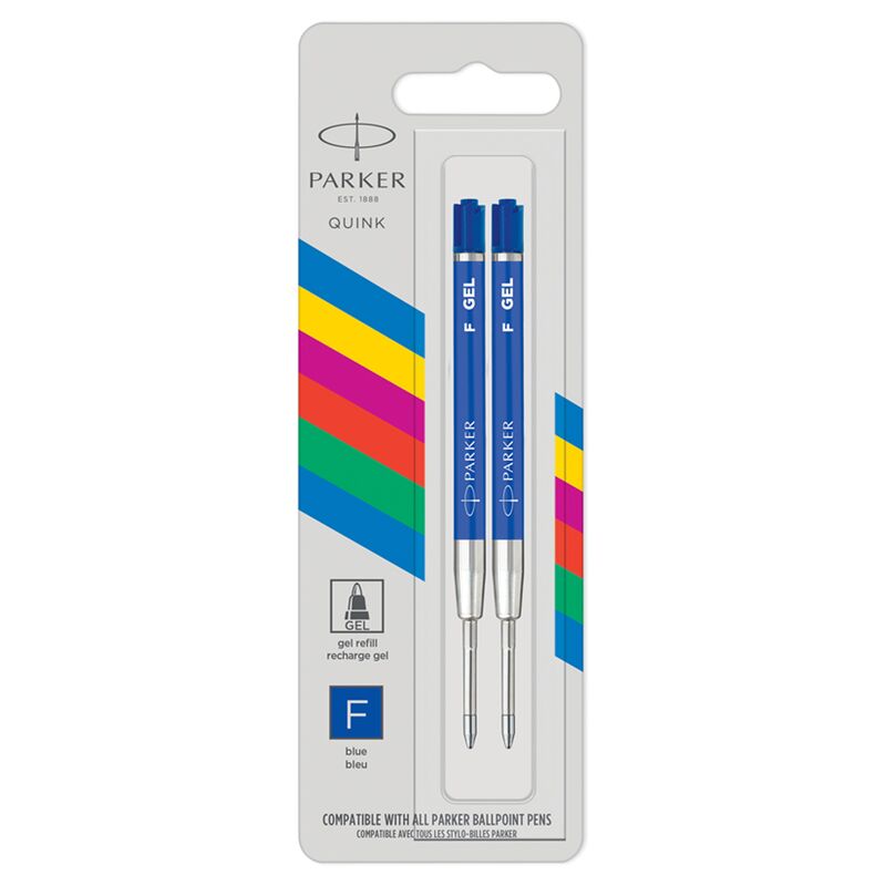 Стержень гелев. 98мм Parker Gel Ball Point синий 0,5мм 2шт. блистер