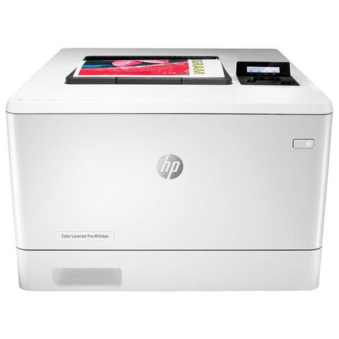 Принтер лазерный ЦВЕТНОЙ HP Color LaserJet Pro M454dn, А4, 27 стр/мин, 50000 стр/мес, ДУПЛЕКС, сетевая карта, W1Y44A