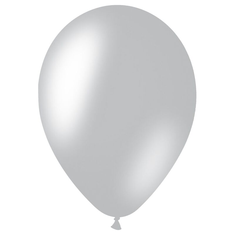 Воздушные шары 50шт М12/30см MESHU металлик белый