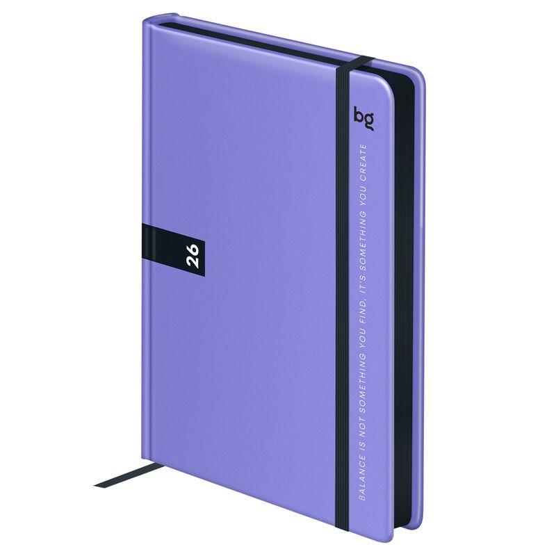 Ежедневник датированный 2026, А6, 7БЦ BG"Monochrome. Mauve", лиловый, soft touch
