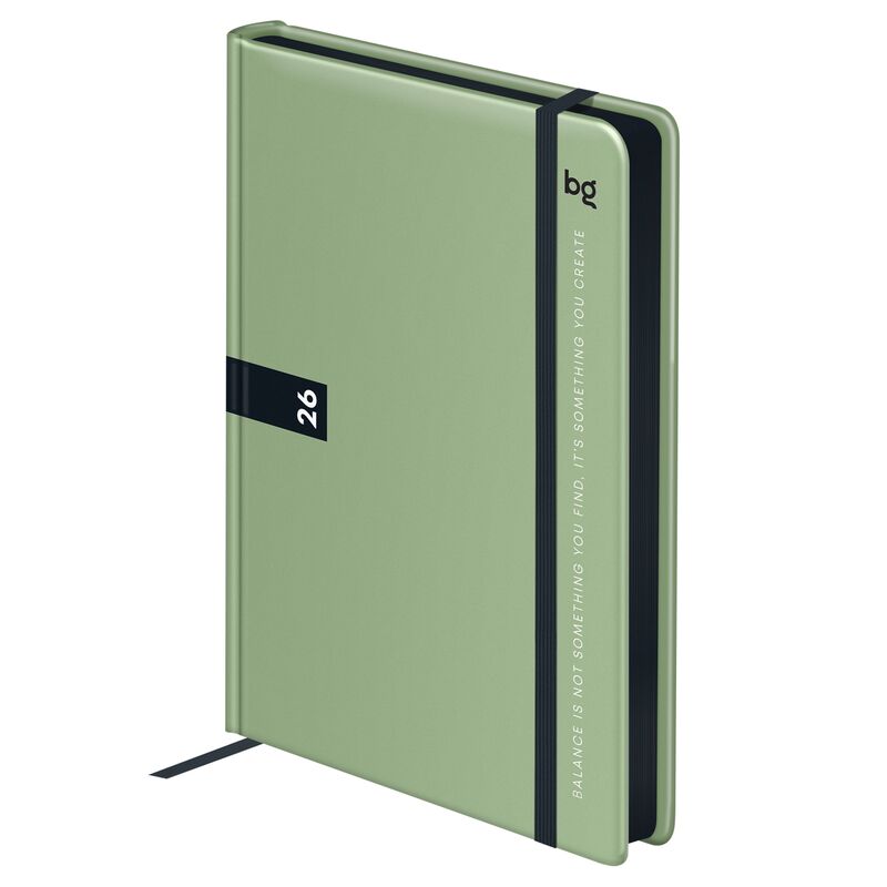 Ежедневник датированный 2026, А6, 7БЦ BG"Monochrome. Matcha", мятный, soft touch