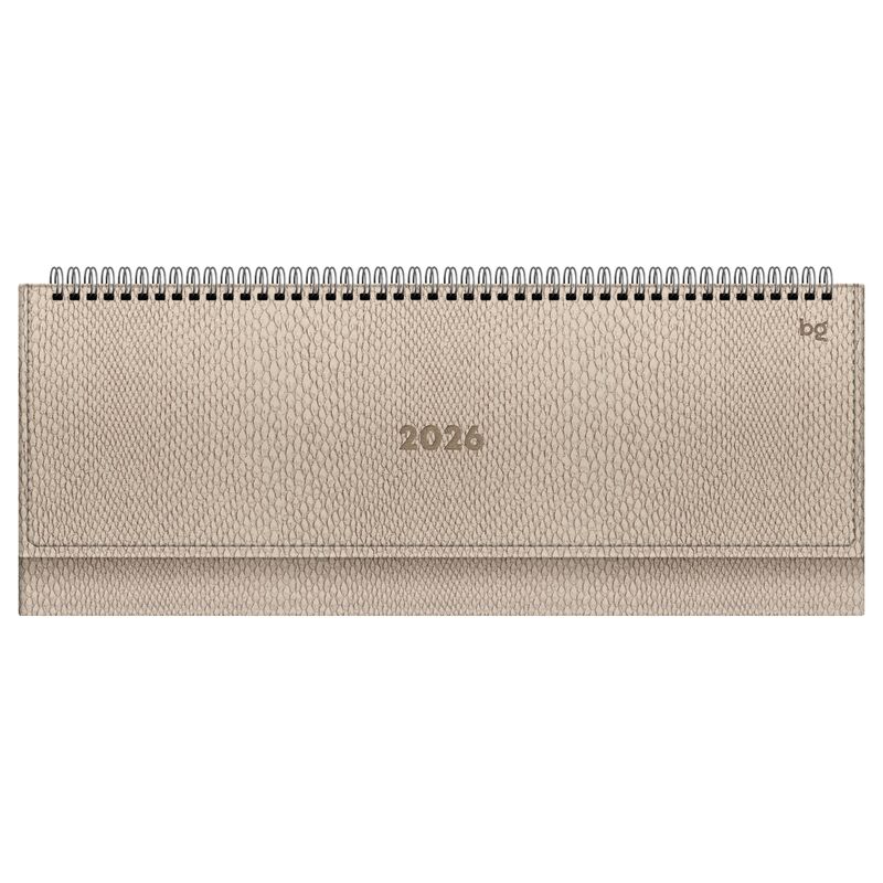 Планинг датированный 2026г., 64л., 330*130мм, кож.зам, BG "Python.Bronze", бронзовый