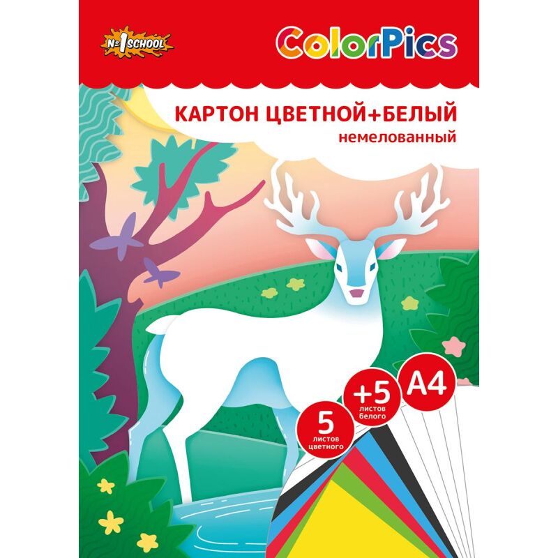 Набор для творчества бум.цв.16л,8цв,50гр+карт.8л,А4,С1832, дизайн в асс