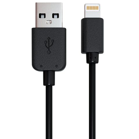 Кабель USB 2.0-Apple Lightning, 1 м, RED LINE, для подключения IPhone (IPad), черный, УТ000008646