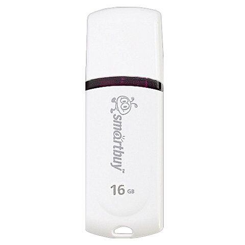 Флеш-диск 16 GB, SMARTBUY Paean, USB 2.0, белый, SB16GBPN-W