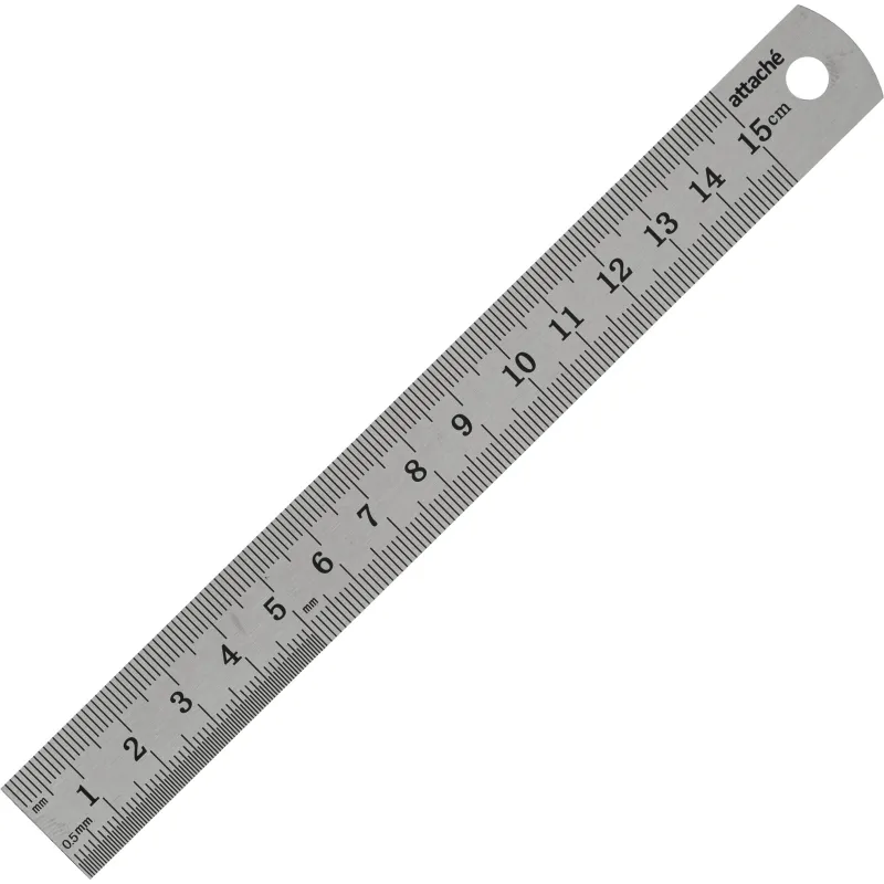 Линейка металлическая 15 см Attache