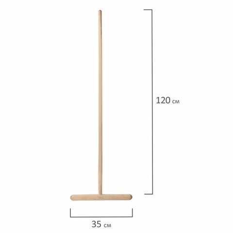 Швабра деревянная для пола длина черенка 120 см, рабочая часть 32 см
