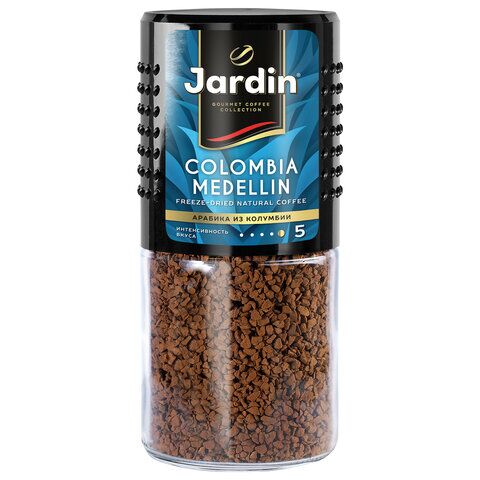Кофе растворимый JARDIN Colombia Medellin, сублимированный, 95 г, стеклянная банка, 0627-14