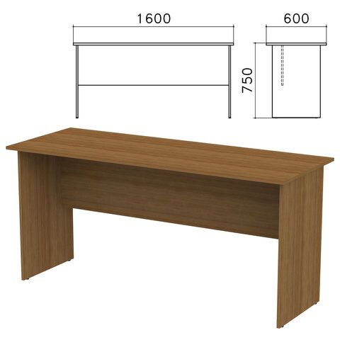 Стол письменный Канц, 1600х600х750 мм, цвет орех пирамидальный, СК20.9