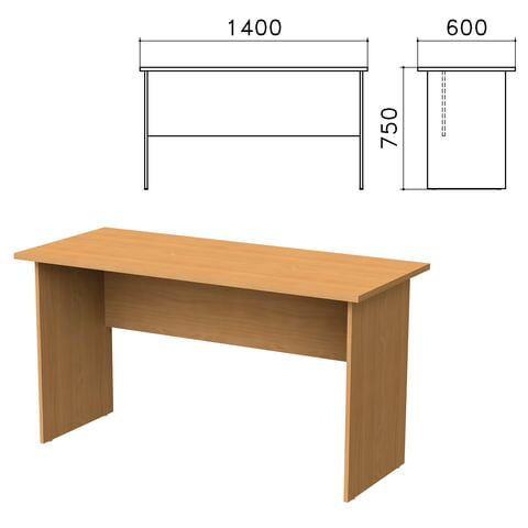 Стол письменный Монолит, 1400х600х750 мм, цвет бук бавария, СМ22.1