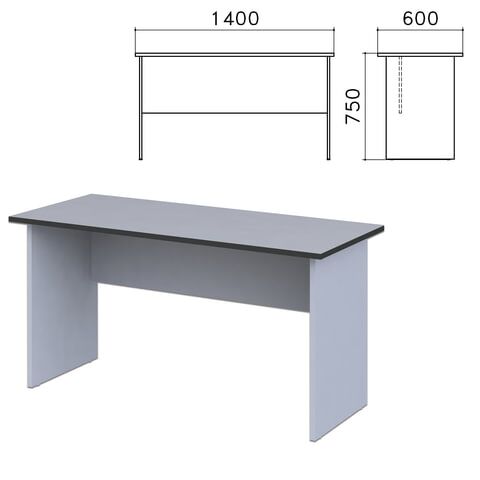 Стол письменный Монолит, 1400х600х750 мм, цвет серый, СМ22.11