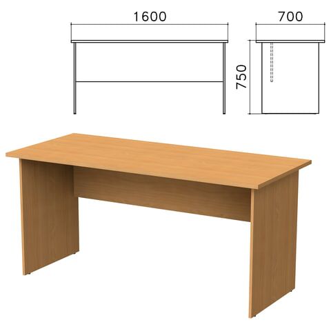 Стол письменный Монолит, 1600х700х750 мм, цвет бук бавария, СМ3.1