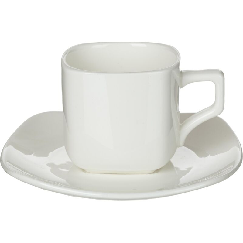Чайная пара Wilmax фарфоровый белый: чашка 200мл с блюдцем. WL-99...